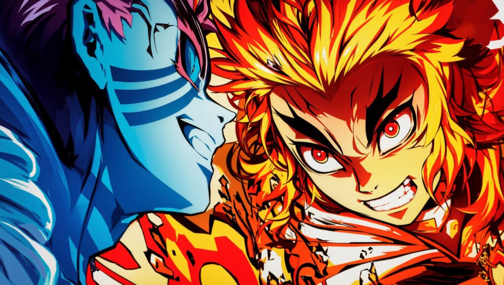Rengoku fighting Akaza