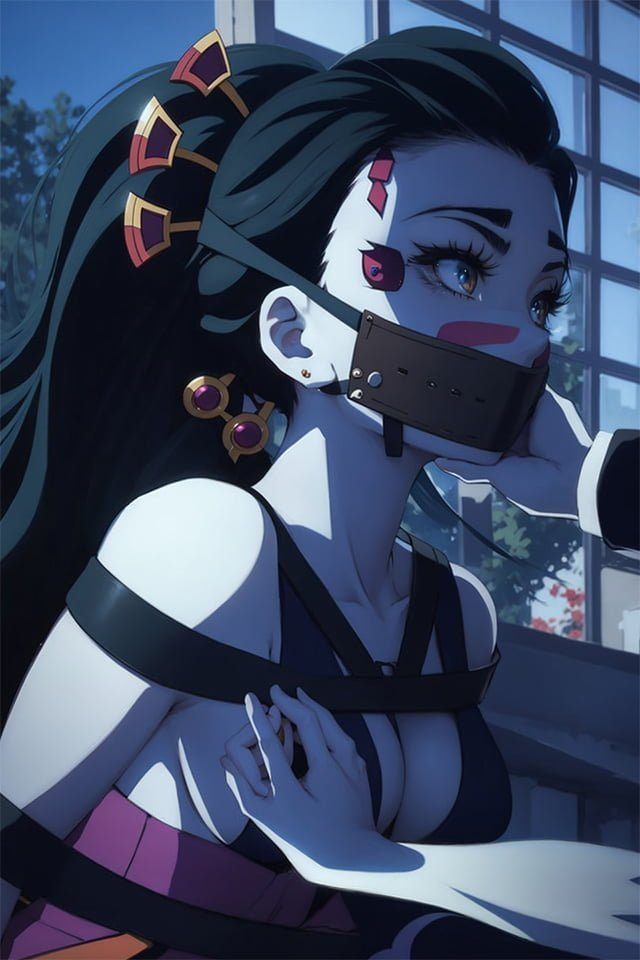 Daki Black Hair Bondage Demon Slayer